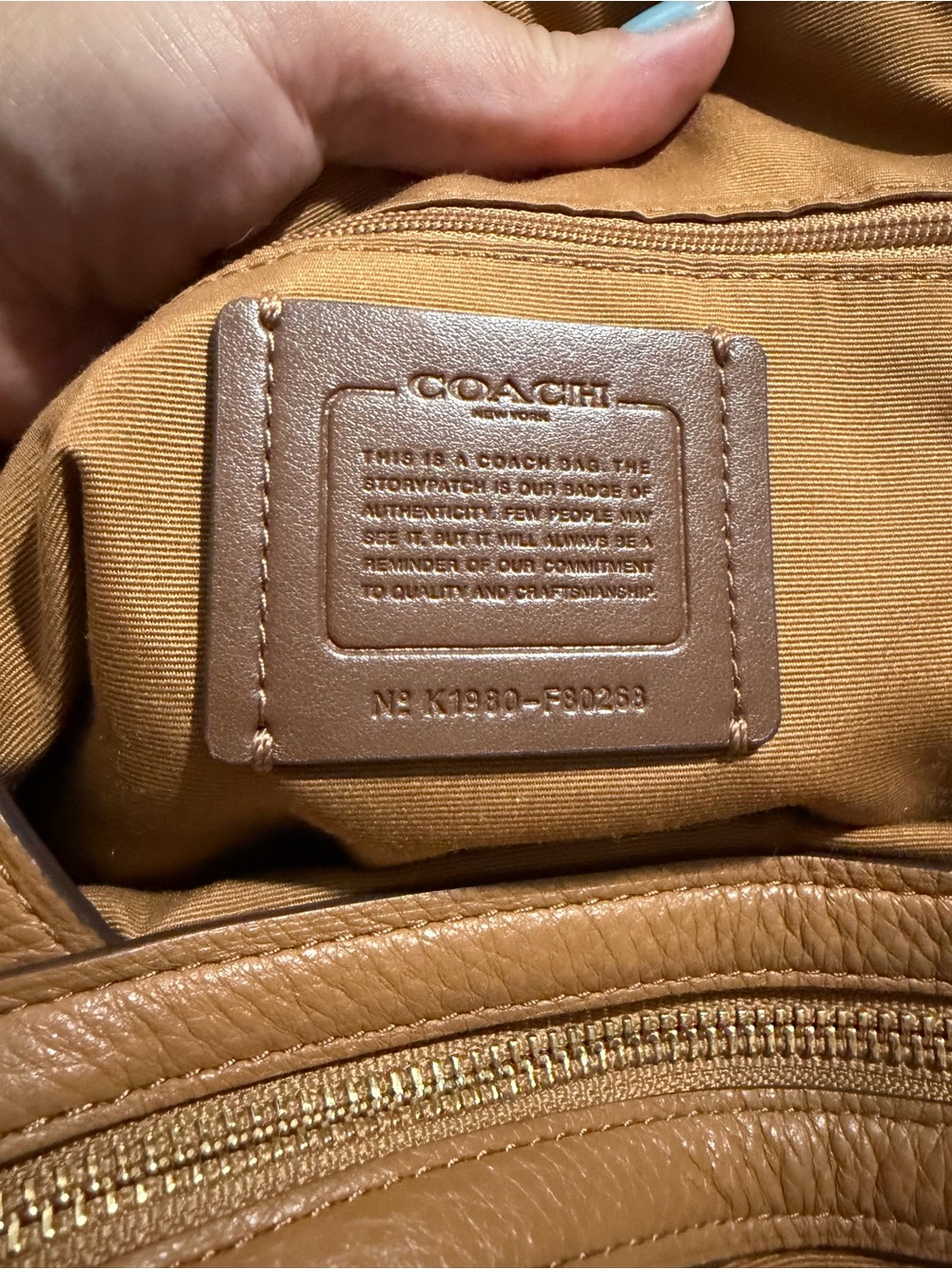 Coach Tan Pebbled Leather Shoulder Bag with Floral Charm - Picture 10 of 16
